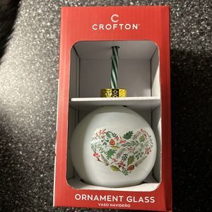 Crofton Ornament Glass Sipper 'Merry Christmas" with Straw to drink cocktails